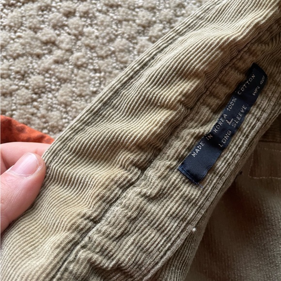 Boho retro upcycled plaid floral graphic patchwork corduroy Dockers button down - Picture 15 of 16